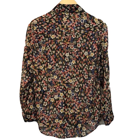 The Kooples XXS Floral Metallic Button Up Blouse - Picture 2 of 13